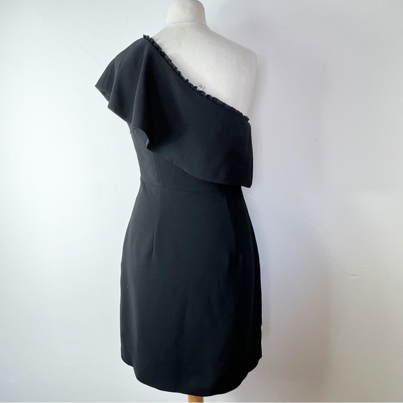Whistles Black One Shoulder Ruffle Mini Dress UK Size 12 Party Occasion - Picture 5 of 8